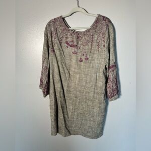 Uncle Frank Linen Blend Beautiful Dress- XL